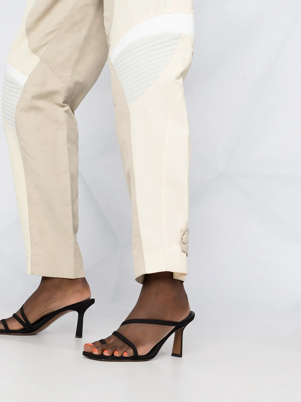 Stella Mccartney Brooke Color-block Paneled Twill Tapered Pants In Neutrals