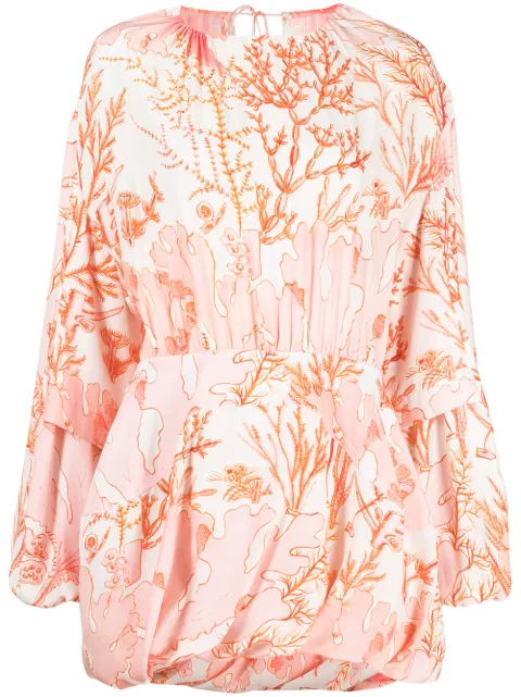 Stella McCartney korallmönstrad miniklänning