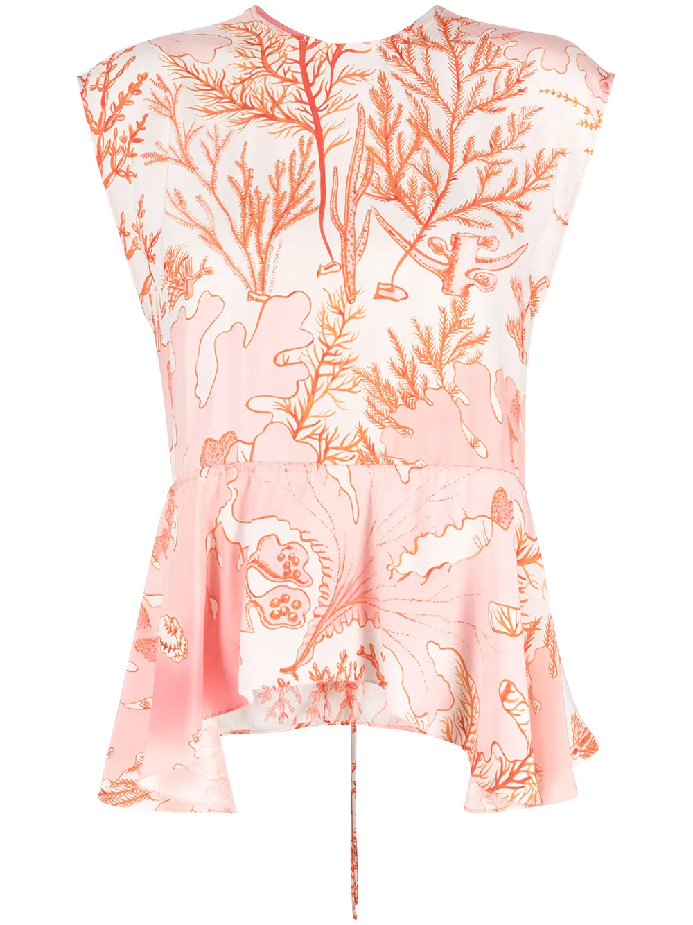 Image 1 of Stella McCartney coral-print peplum blouse
