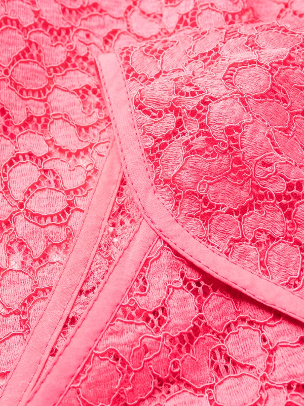 Stella McCartney One Shoulder Lace Mini Dress | Pink | FARFETCH