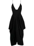 Stella McCartney plunge-neck draped midi-dress - Black