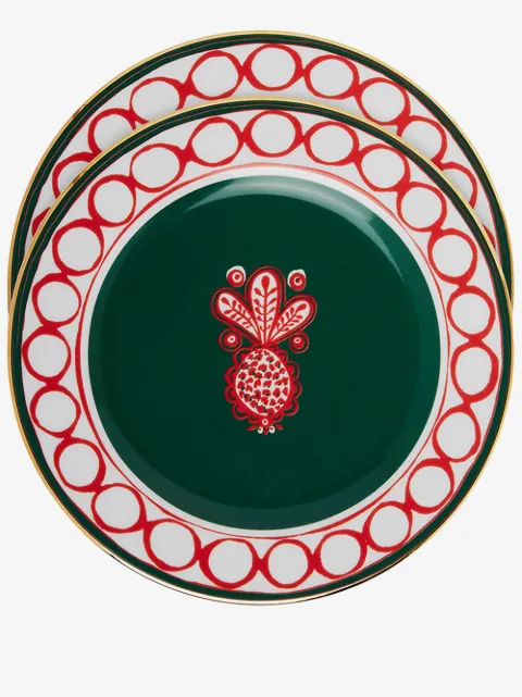 La DoubleJ Pineapple Bordeaux dessert plates (set of 2)