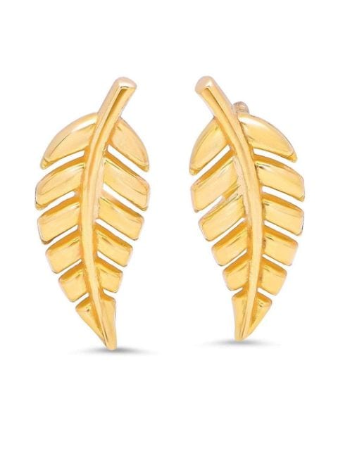 Jennifer Meyer 18kt yellow gold mini leaf stud earrings