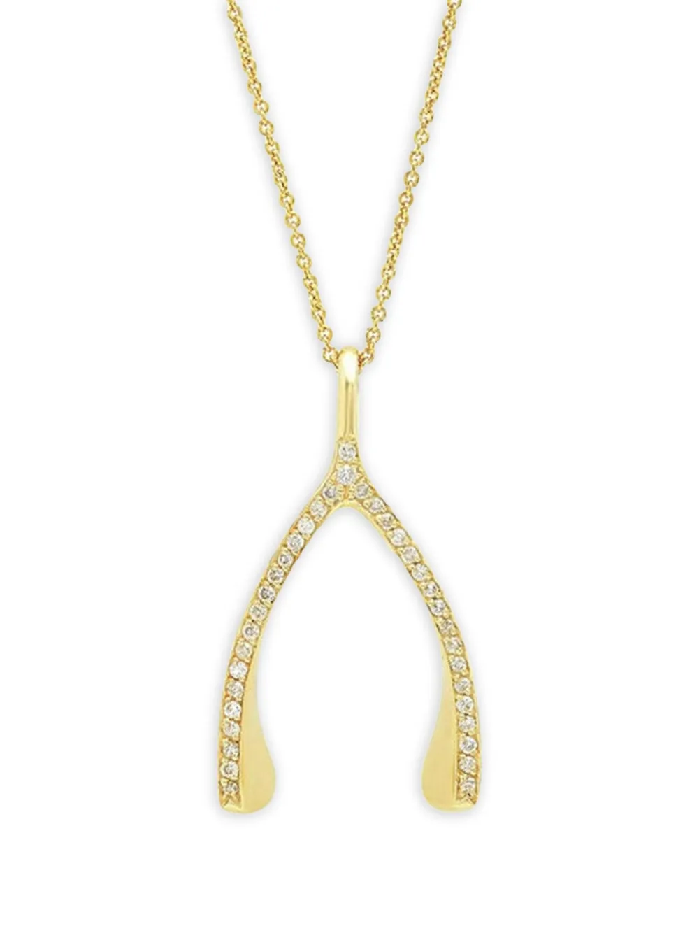 Jennifer Meyer 18k yellow gold Wishbone diamond necklace - ゴールドトーン Jennifer Meyer 18k yellow gold Wishbone diamond necklace - ゴールドトーン