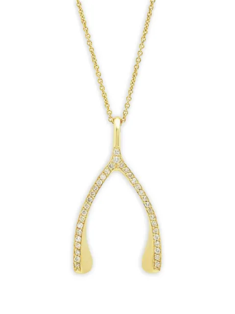 Jennifer Meyer 18k yellow gold Wishbone diamond necklace