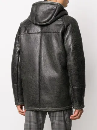 hooded leather jacket展示图