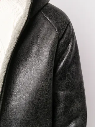 hooded leather jacket展示图