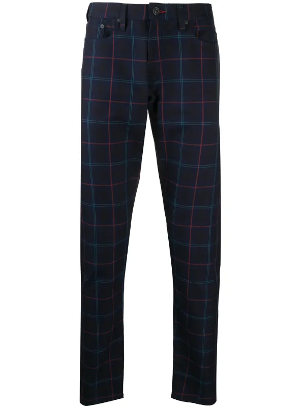tartan tapered trousers