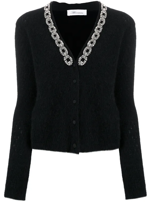 embellished black cardigan