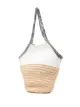 Stella McCartney Falabella panelled straw shoulder bag