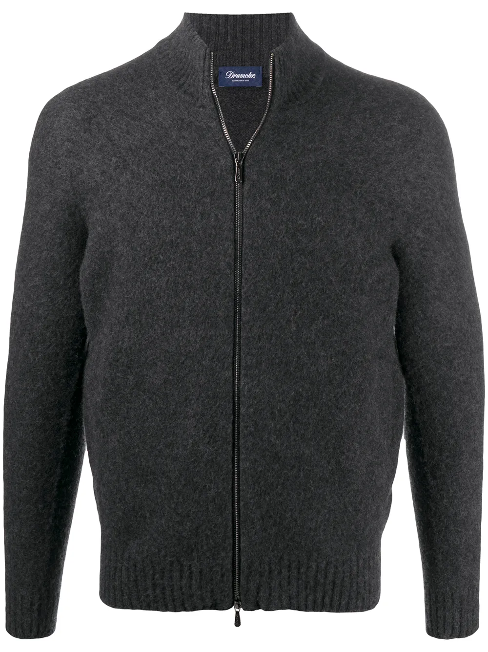 Drumohr zip-up wool cardigan - Grey