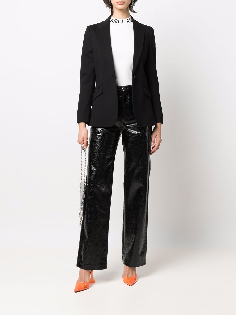 Karl Lagerfeld Blazer met V-hals - Zwart