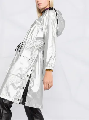 silver raincoat womens
