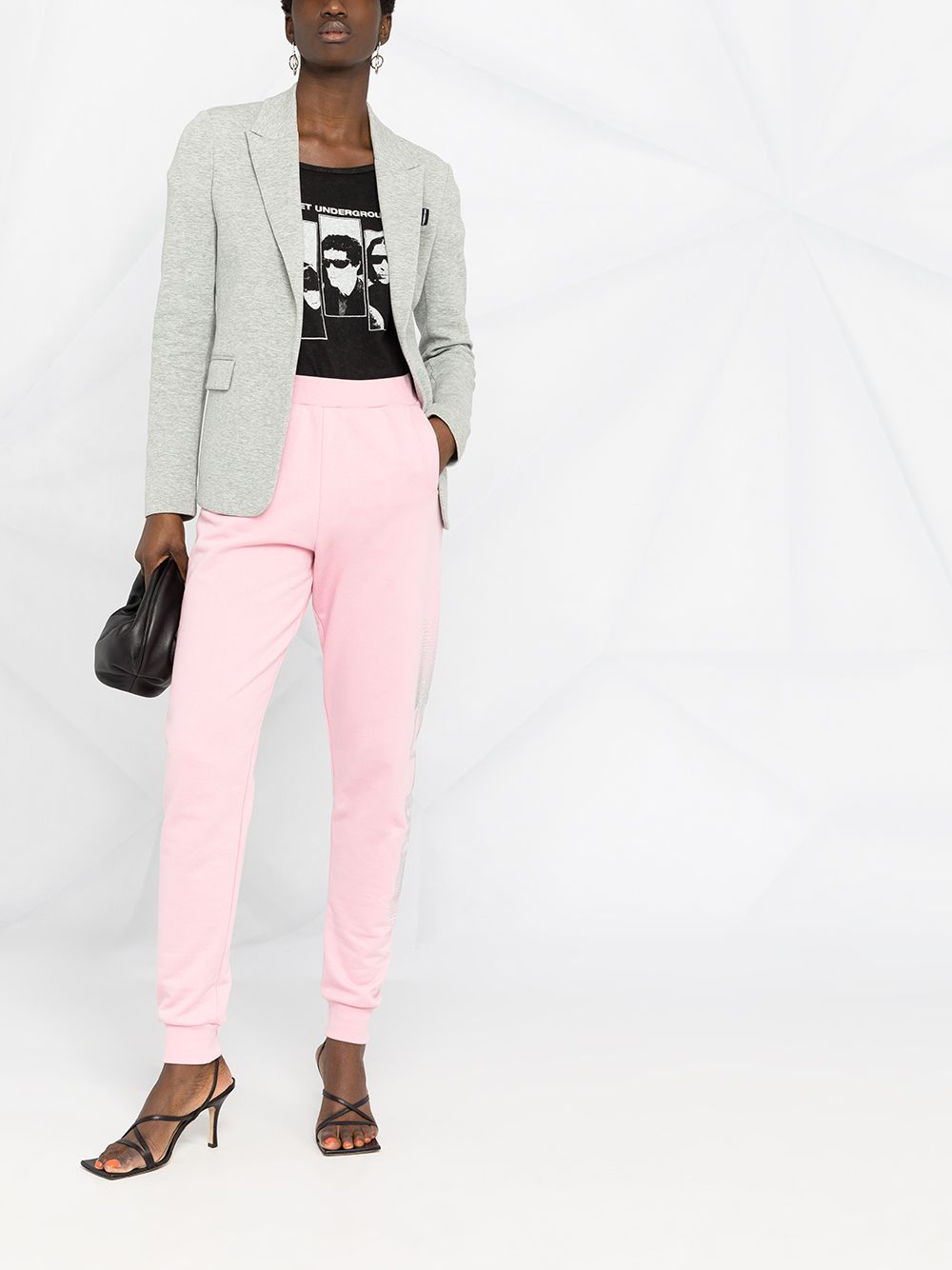 Karl Lagerfeld Trainingsbroek met logo van stras - Roze