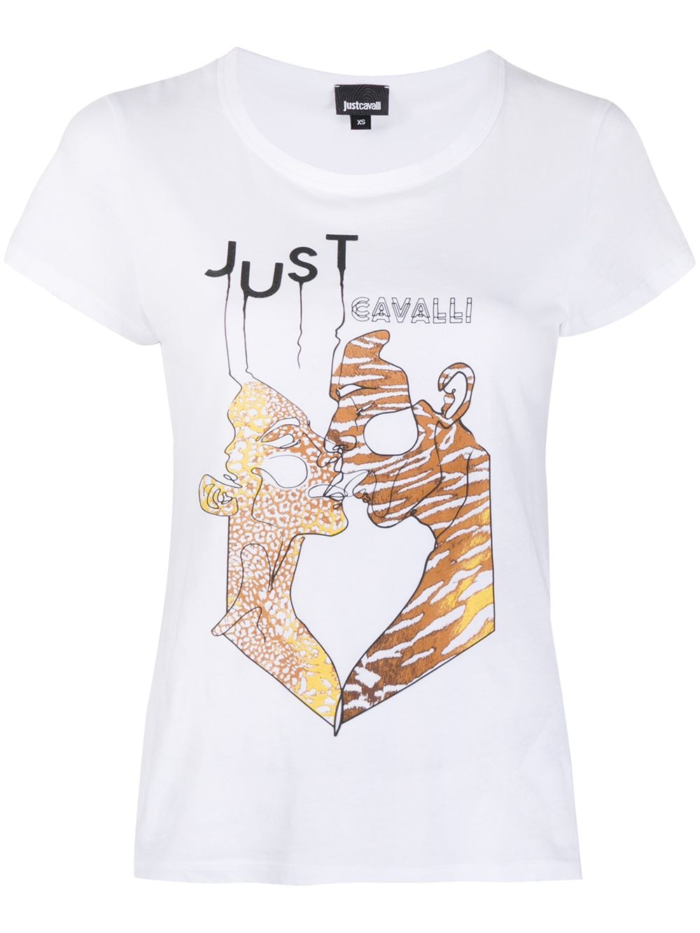 Just Cavalli Logo图案印花t恤 In White