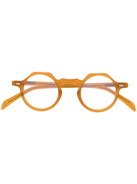 Lesca round-frame clear-lens glasses