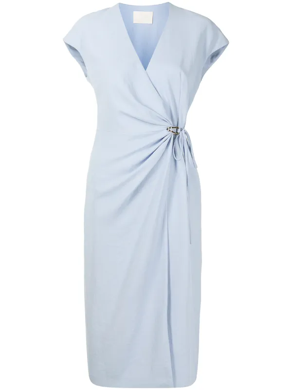 gathered wrap dress
