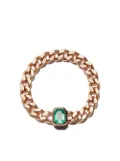 Roxanne First 14kt yellow gold emerald chain ring