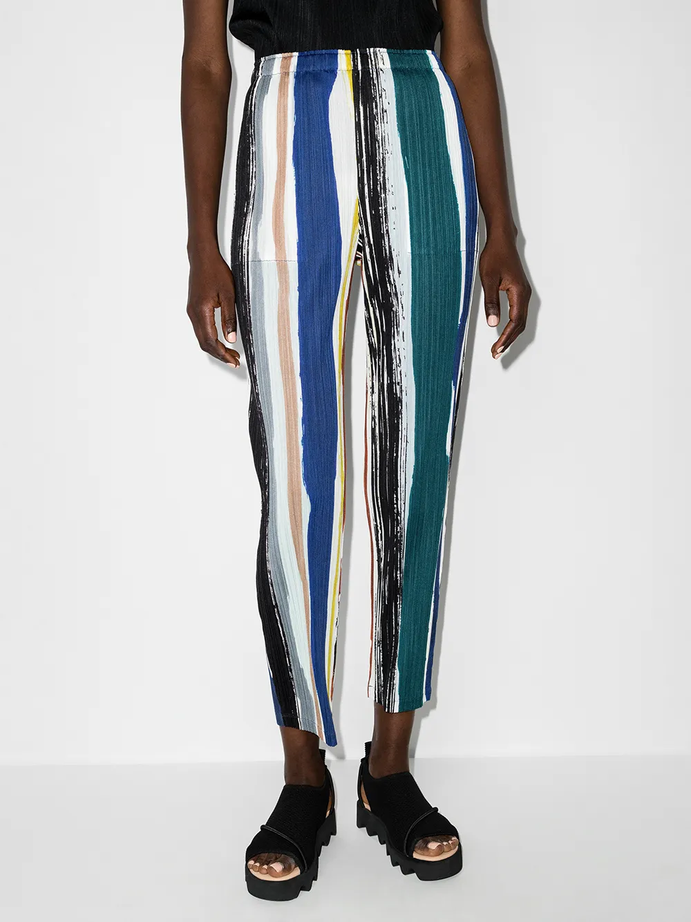 фото Pleats please issey miyake плиссированные брюки в полоску