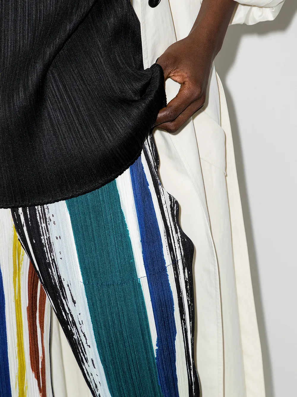 фото Pleats please issey miyake плиссированные брюки в полоску