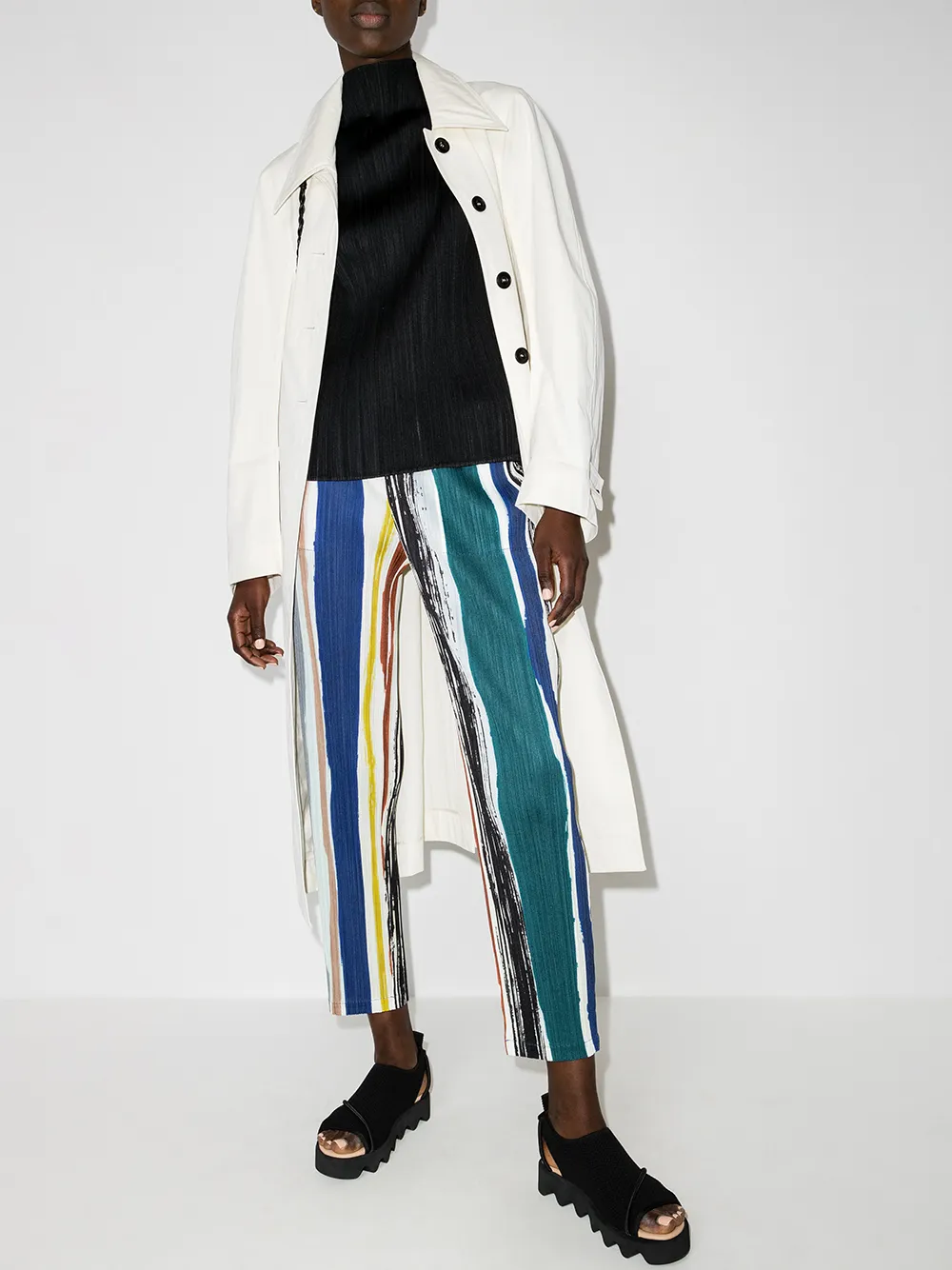фото Pleats please issey miyake плиссированные брюки в полоску