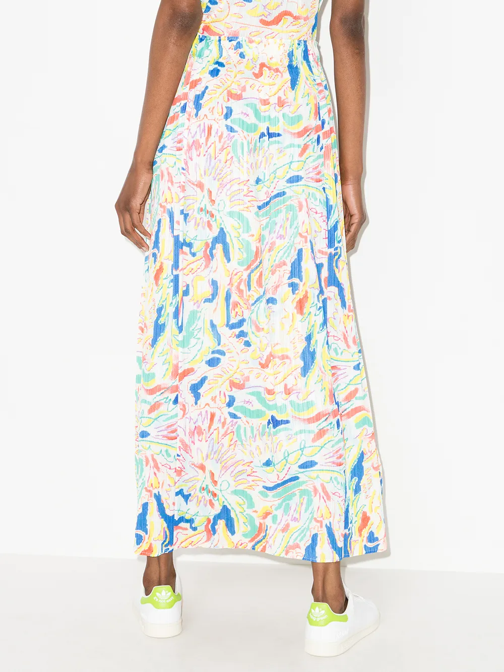 фото Pleats please issey miyake юбка макси с абстрактным принтом
