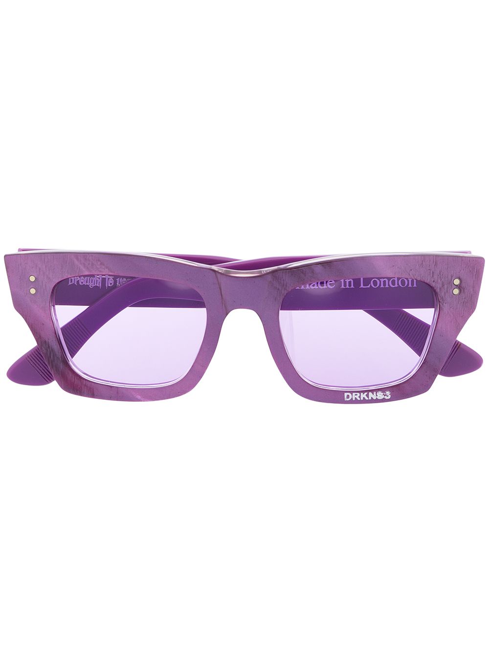 Natasha Zinko Slogan Embellished Square Glasses In Purple