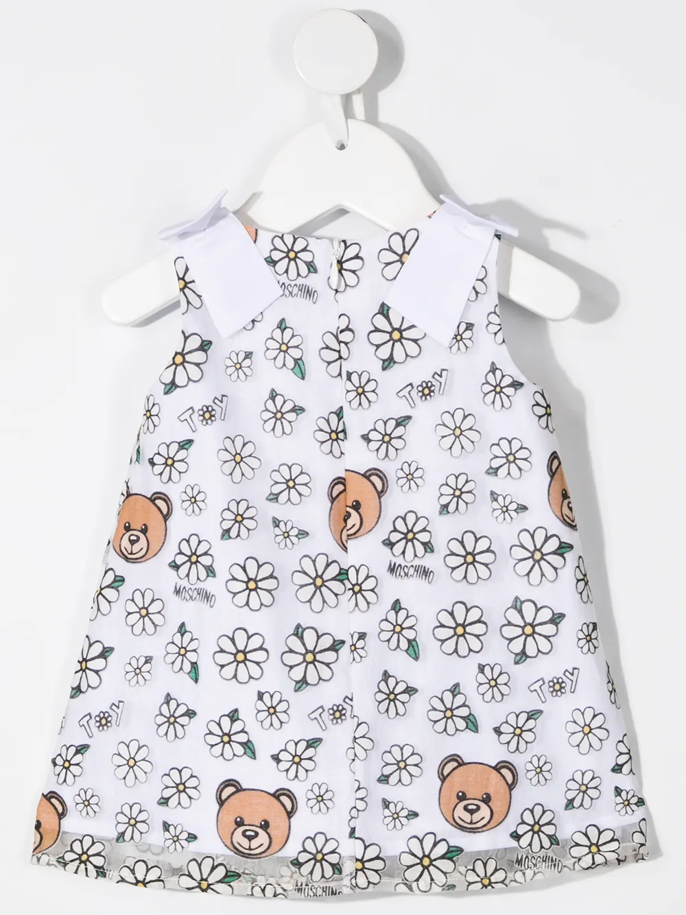 фото Moschino kids короткое платье teddy bear с цветочным принтом