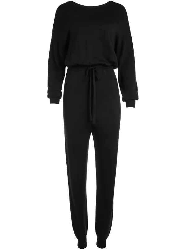 Womens black knit jumpsuit Clearance