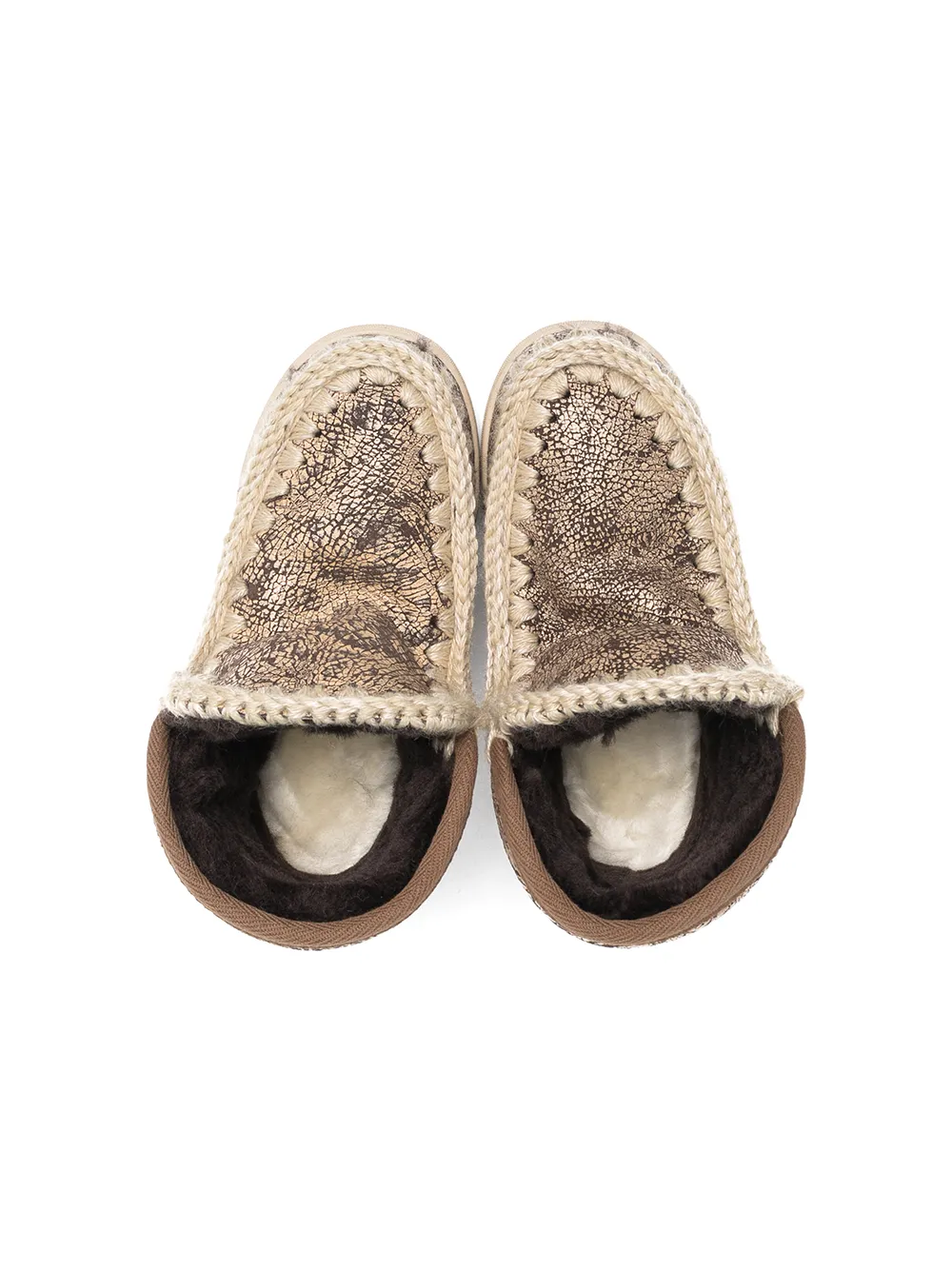 Mou Kids Sneakerlaarzen met gehaakt stiksel Beige