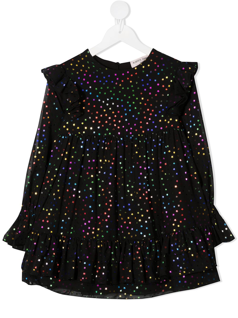 фото Alberta ferretti kids gem-embellished long-sleeved dress