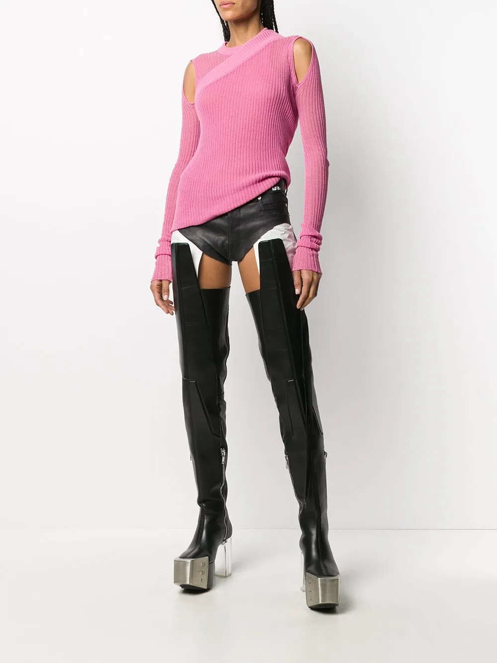 Image 2 of Rick Owens ribbed-knit cut-out jumper