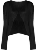 Pleats Please Issey Miyake plissé long-sleeve cardigan - Black