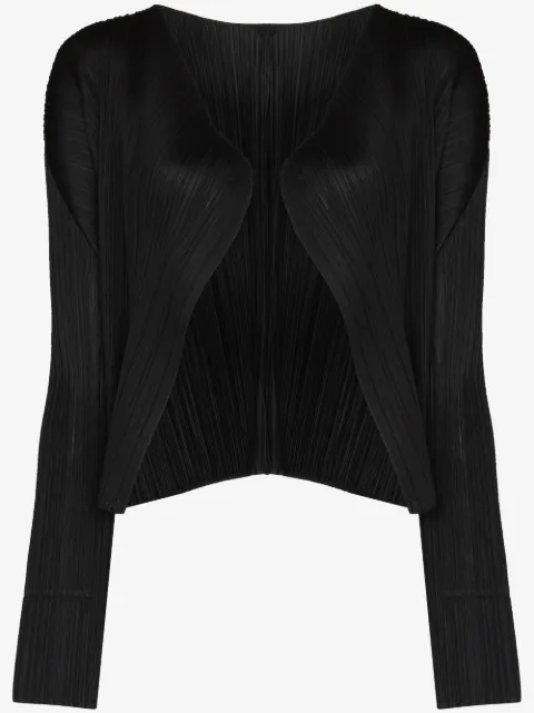 Pleats Please Issey Miyake plissé long-sleeve cardigan