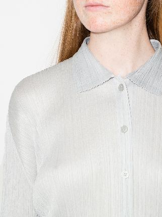 pleated button-front shirt展示图