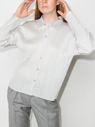 pleated button-front shirt展示图