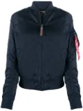 Alpha Industries long-sleeved logo tag bomber jacket - Blue