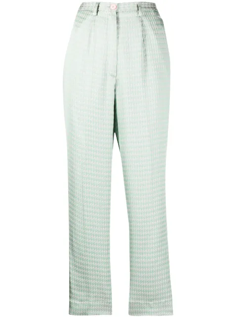Forte Forte high-rise houndstooth-print cropped trousers