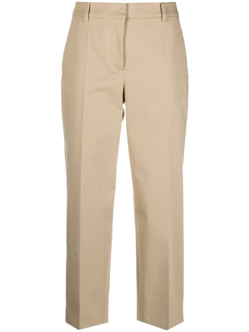 Boutique Moschino High-rise Cropped Trousers In Neutrals