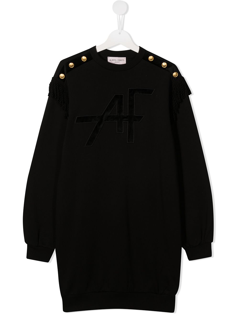 фото Alberta ferretti kids teen logo patch embossed button sweatshirt