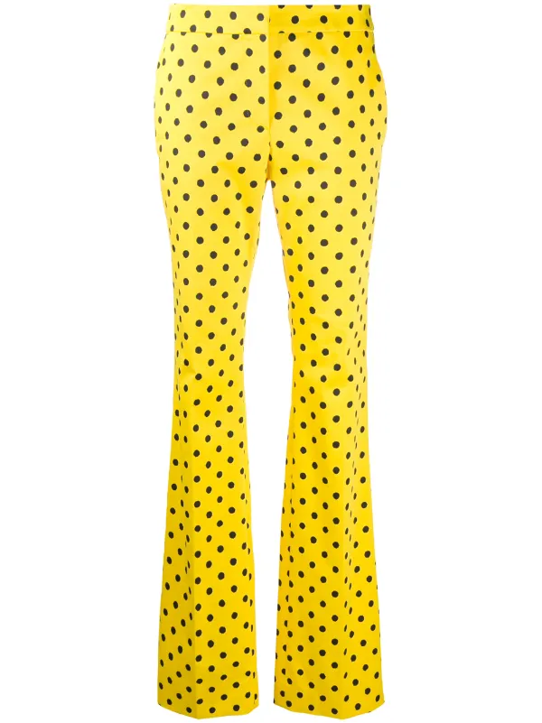 polka dot flared trousers
