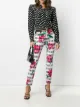 Image 2 of Moschino chain-trimmed rose-print trousers