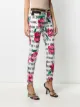 Moschino chain-trimmed rose-print trousers