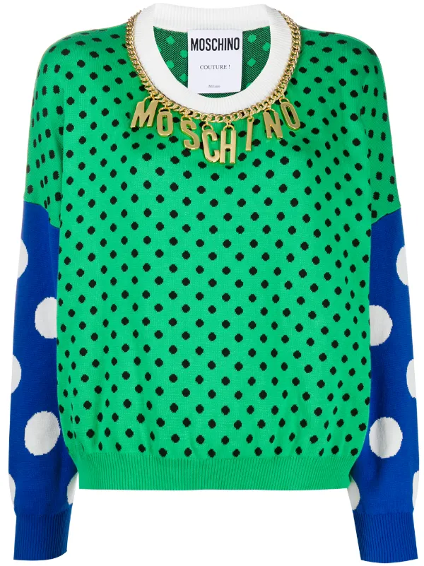 Moschino Lettering Logo Polka Dot Jumper Worldarchitecturefestival