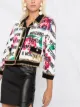 Moschino chain-trim rose-print jacket