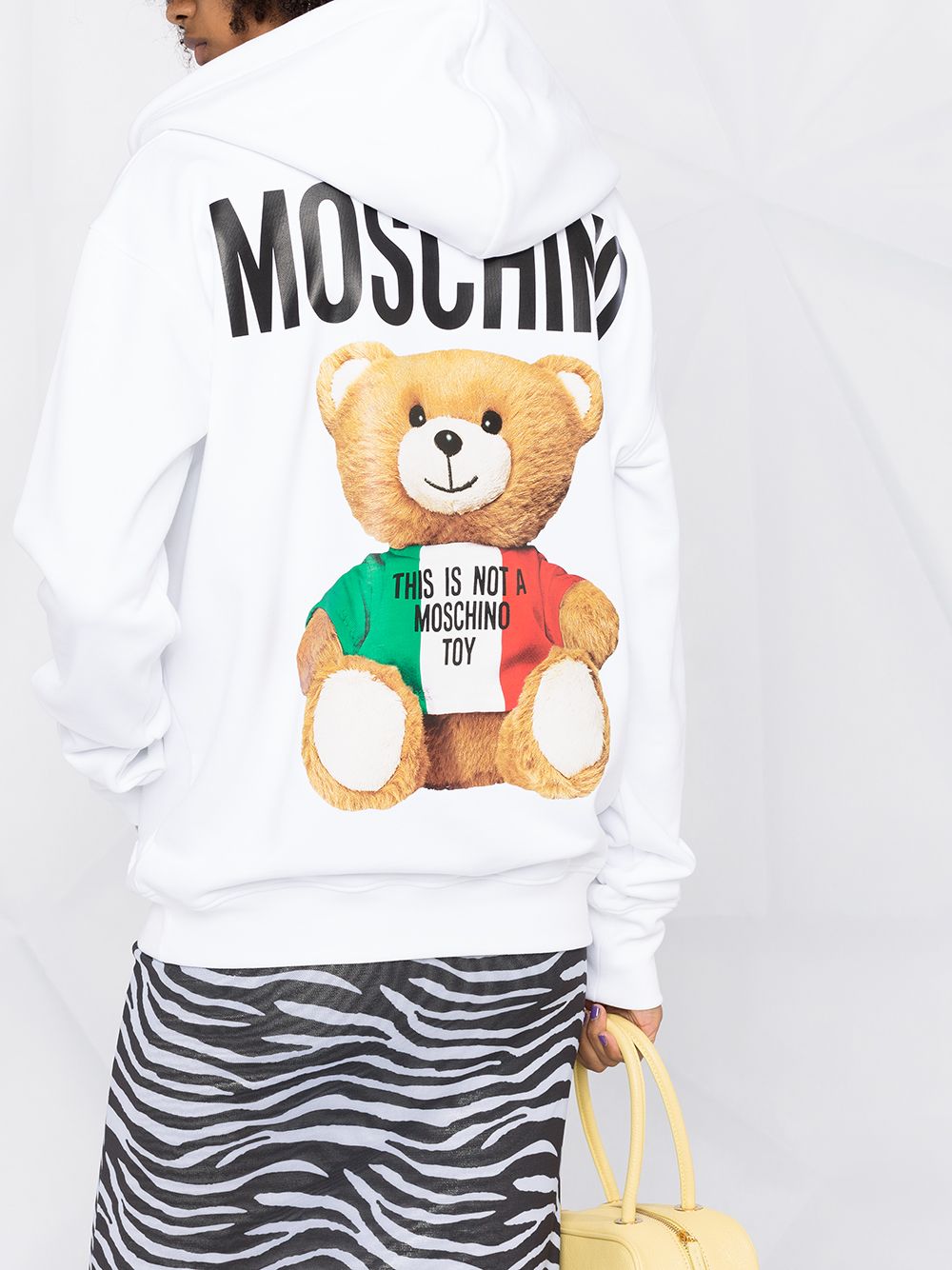 фото Moschino худи на молнии с принтом teddy bear