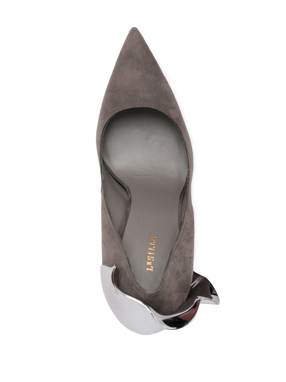 Shop Le Silla Petalo Suede Pumps In Grey