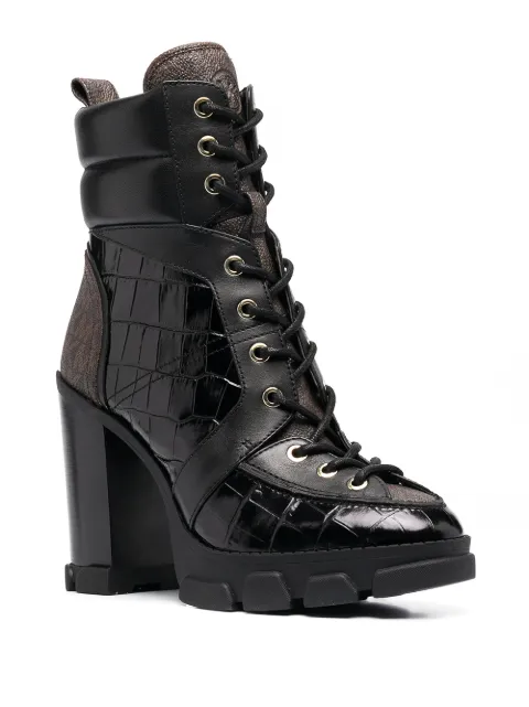 ridley leather and logo boot