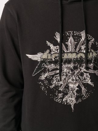 long-sleeved embellished logo hoodie展示图