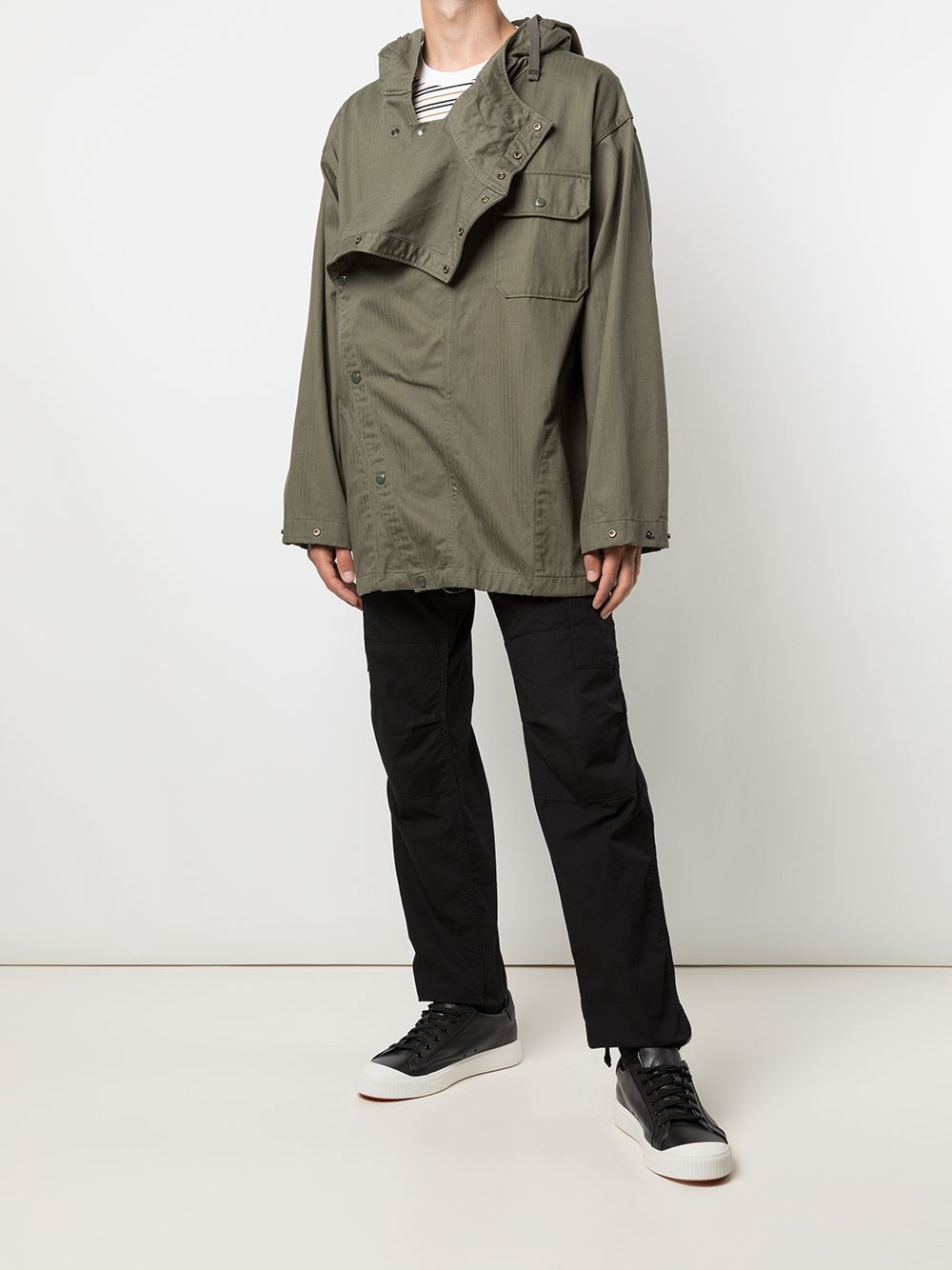 фото Engineered garments куртка sonor асимметричного кроя с капюшоном